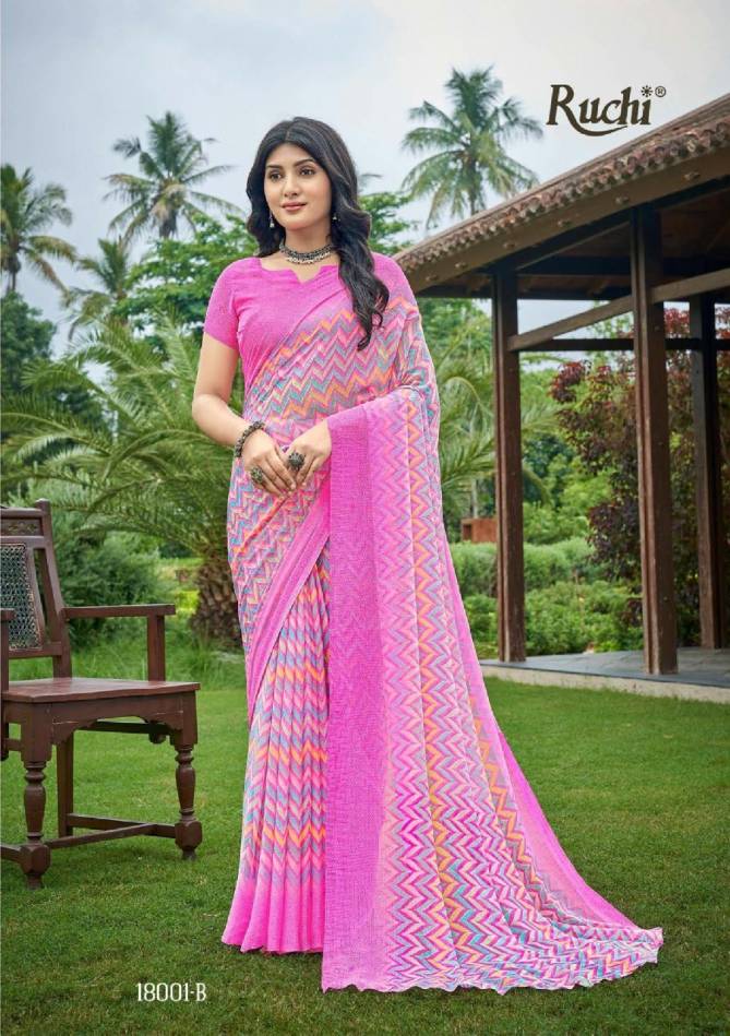 Ruchi Star Chiffon 83 Regular Wear Designer Wholesale Printed Chiffon Sarees